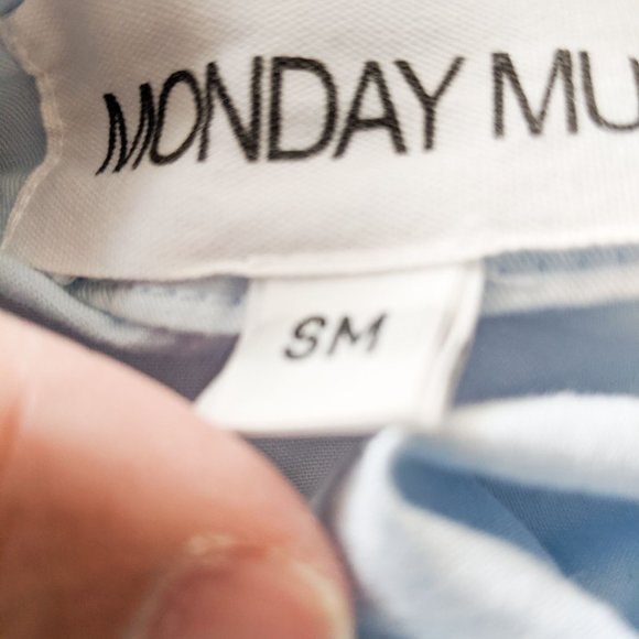 Monday Muse Light Blue Cotton Wrap Shirtdress Size Small - Picture 6 of 10